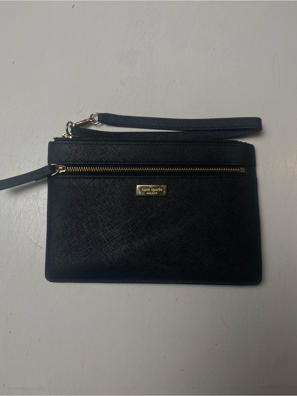 Kate Spade Black Tinie Saffiano Leather Wristlet